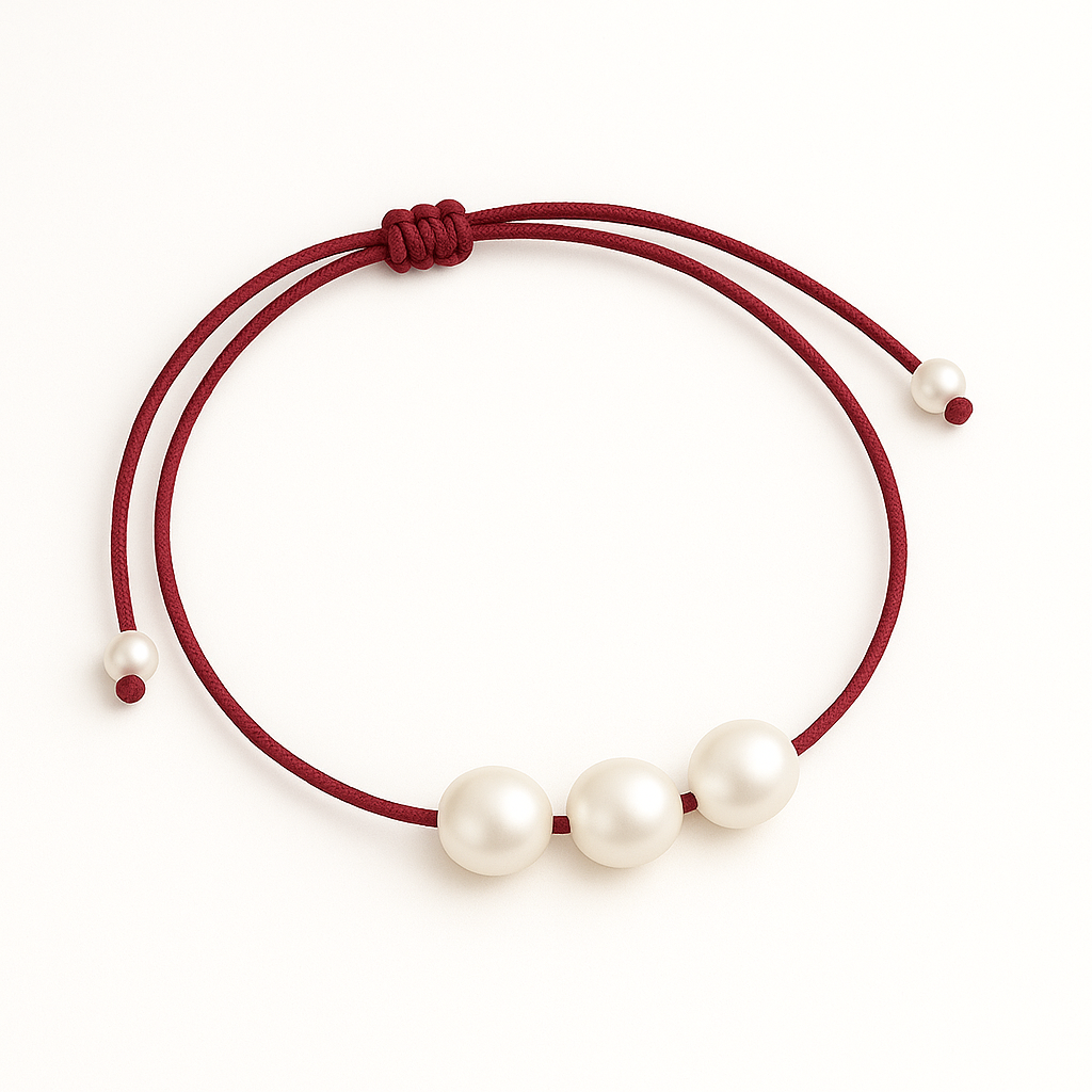 3 pearl bracelet bordo
