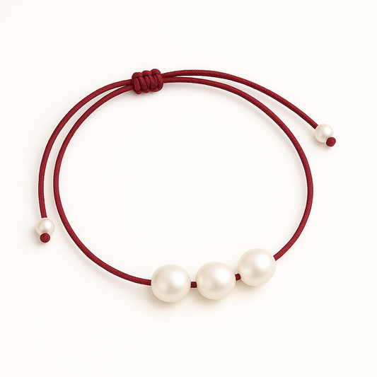 3 pearl bracelet bordo