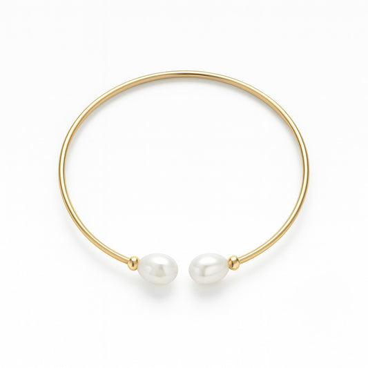 Double pearl cuff gold