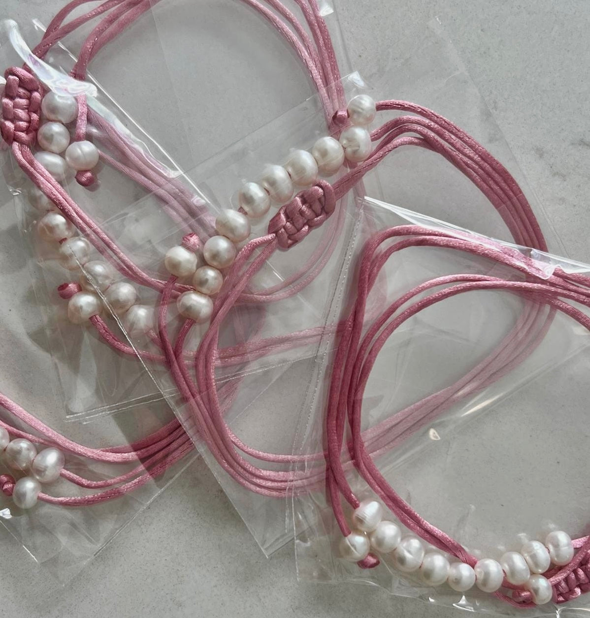 9 pearl necklace pink