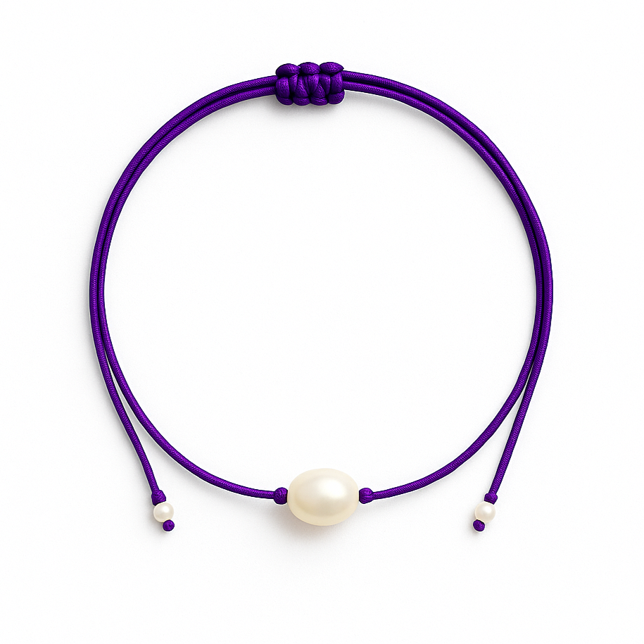 One pearl necklace purple