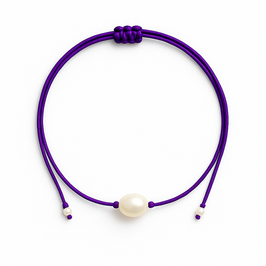 One pearl necklace purple