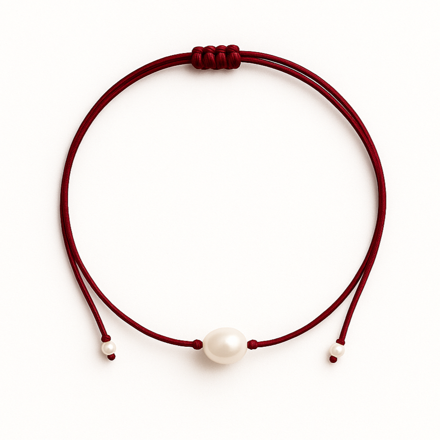 One pearl necklace bordo