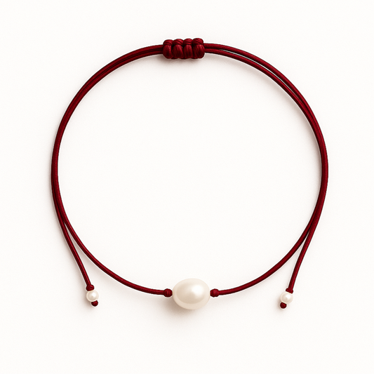 One pearl necklace bordo