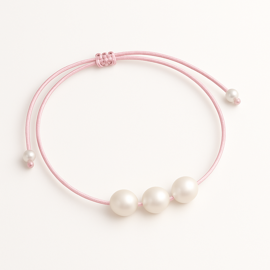 3 pearl bracelet baby pink