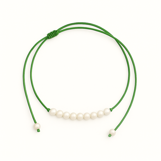 9 pearl necklace green