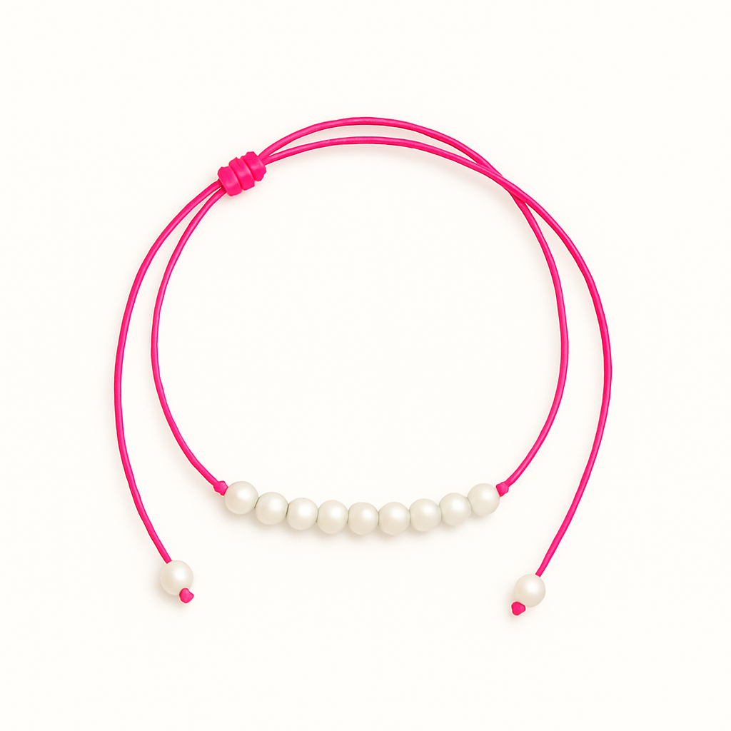 9 pearl necklace neon Pink