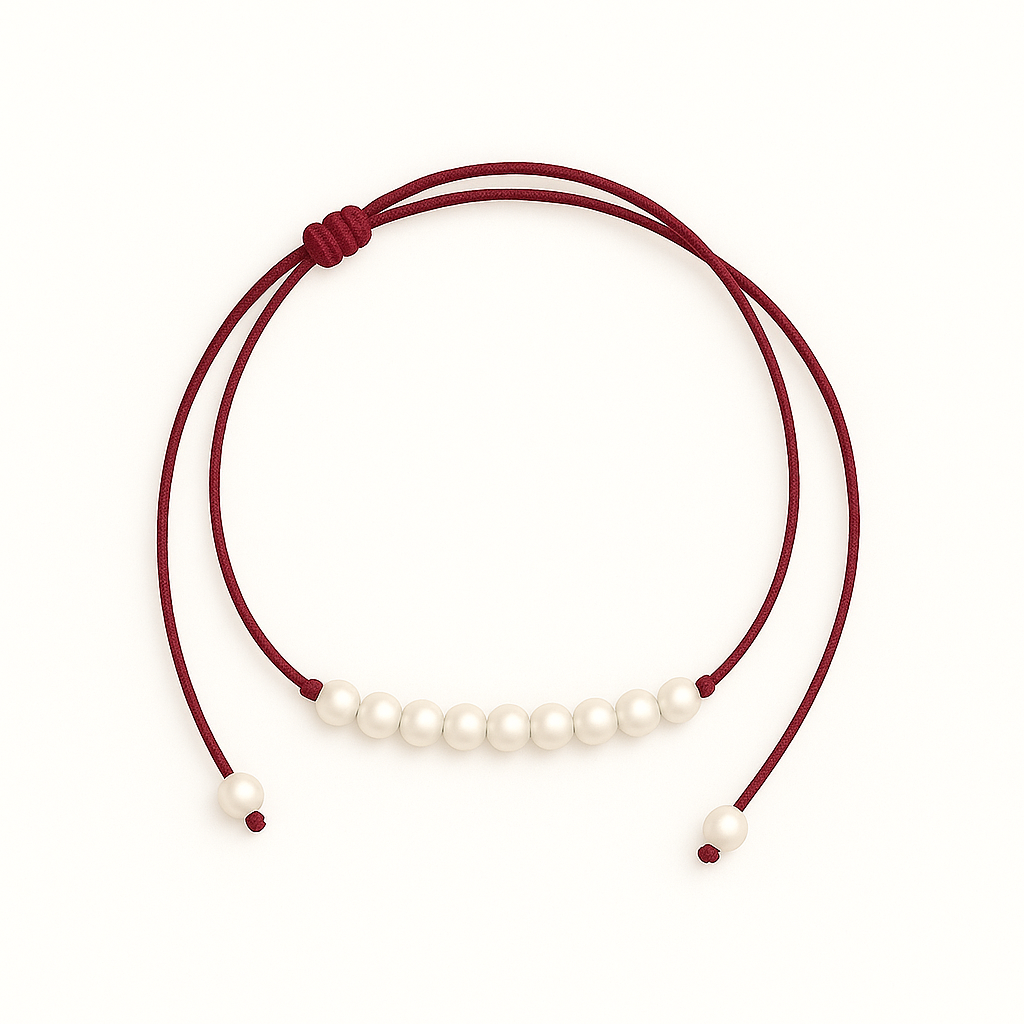 9 pearl necklace red