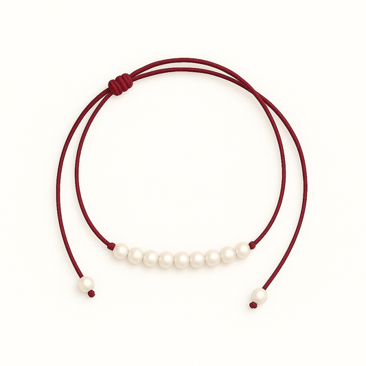 9 pearl necklace red