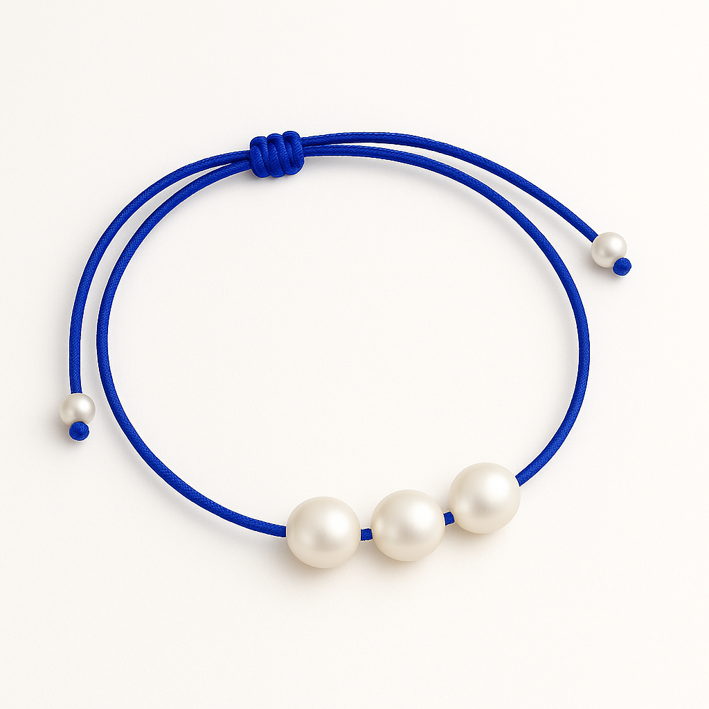 3 pearl bracelet royal blue