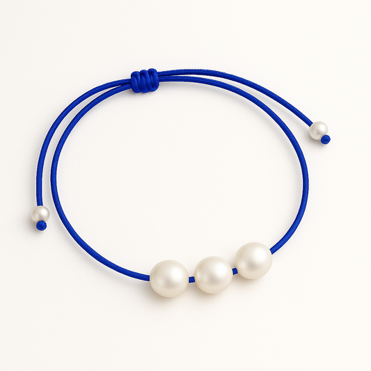 3 pearl bracelet royal blue