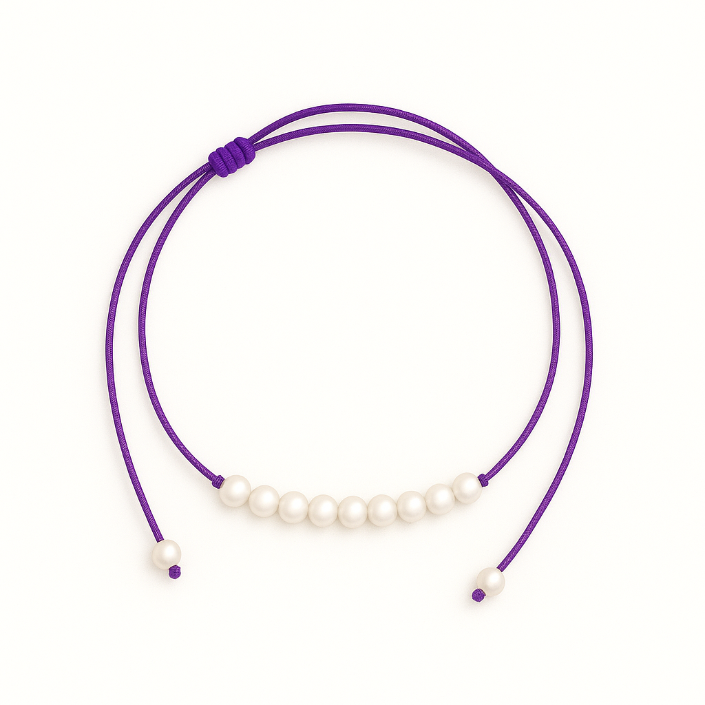 9 pearl necklace purple