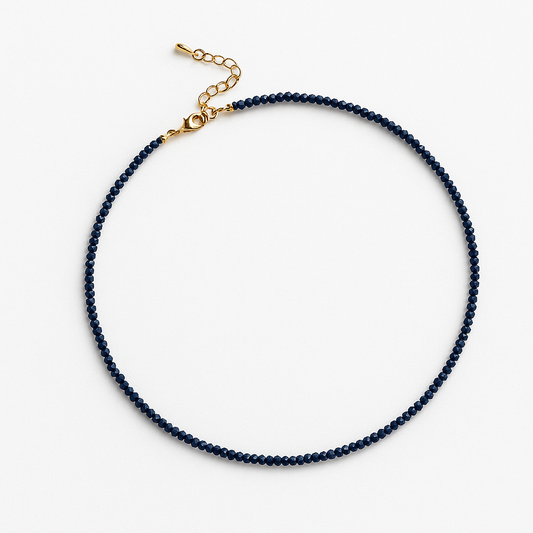 Eternity pearl necklace deep blue