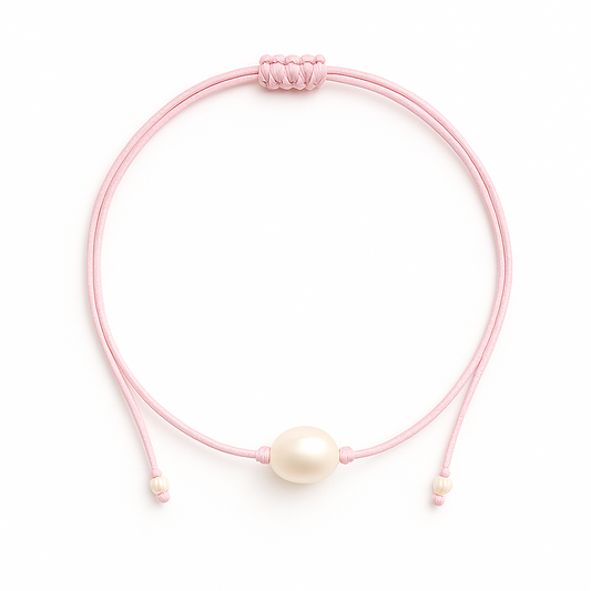 One pearl necklace baby pink