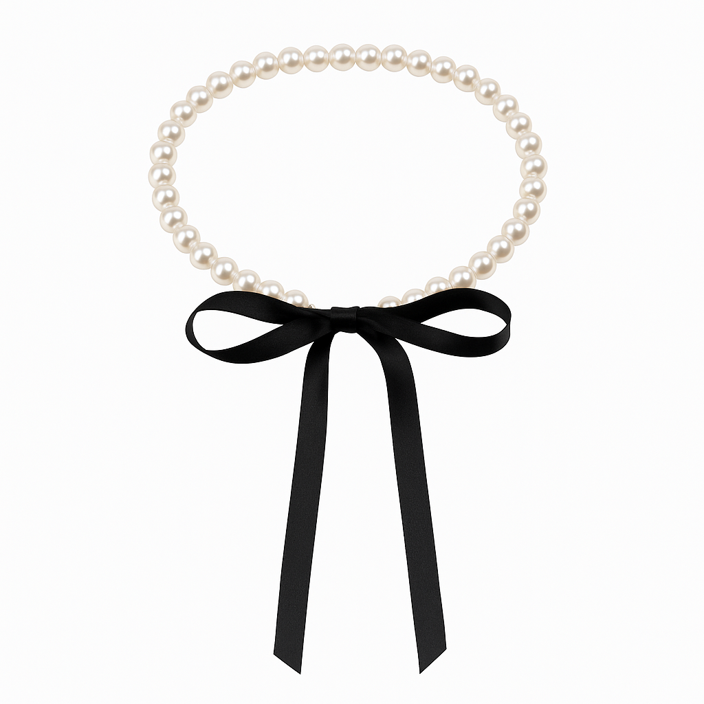 The bow pearl necklace