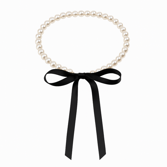 The bow pearl necklace