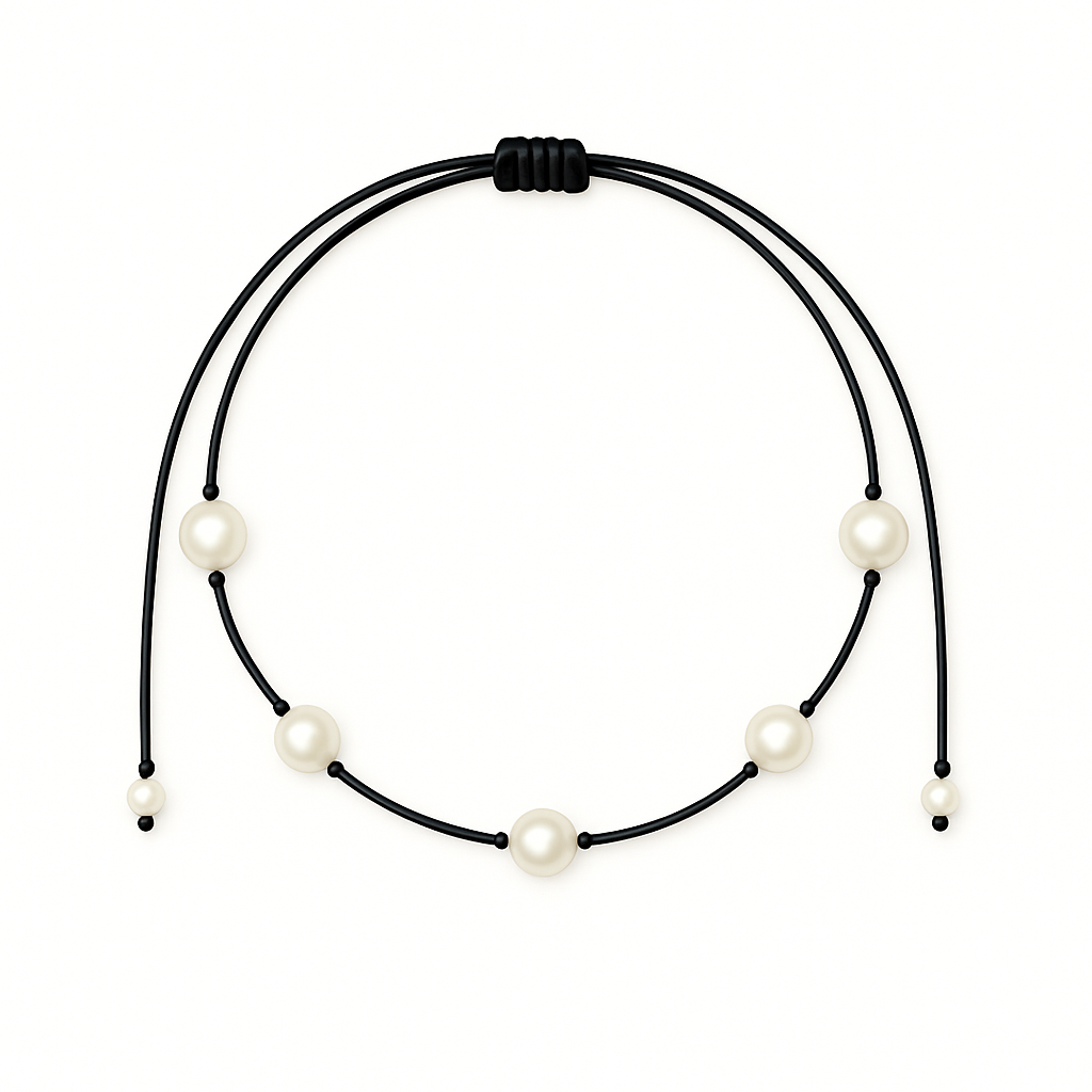 5 pearls necklace black