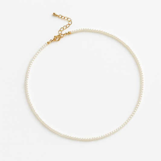 Eternity pearl necklace white