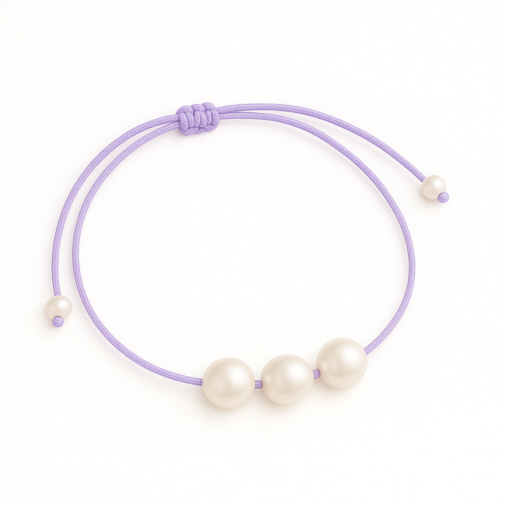 3 pearl bracelet light purple
