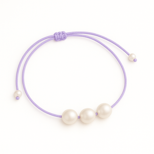 3 pearl bracelet light purple