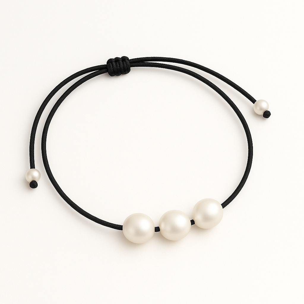 3 pearl bracelet black