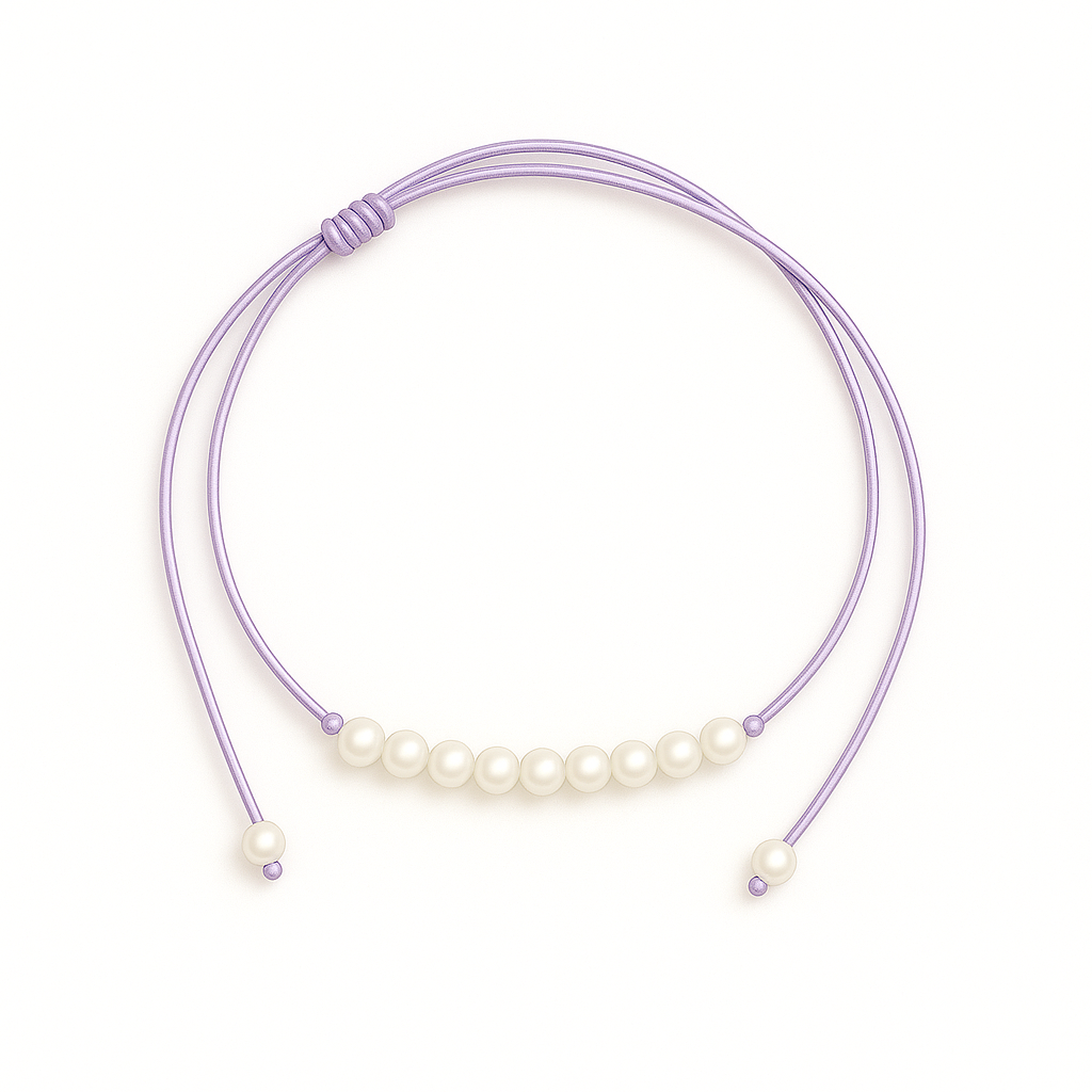 9 pearl necklace light purple