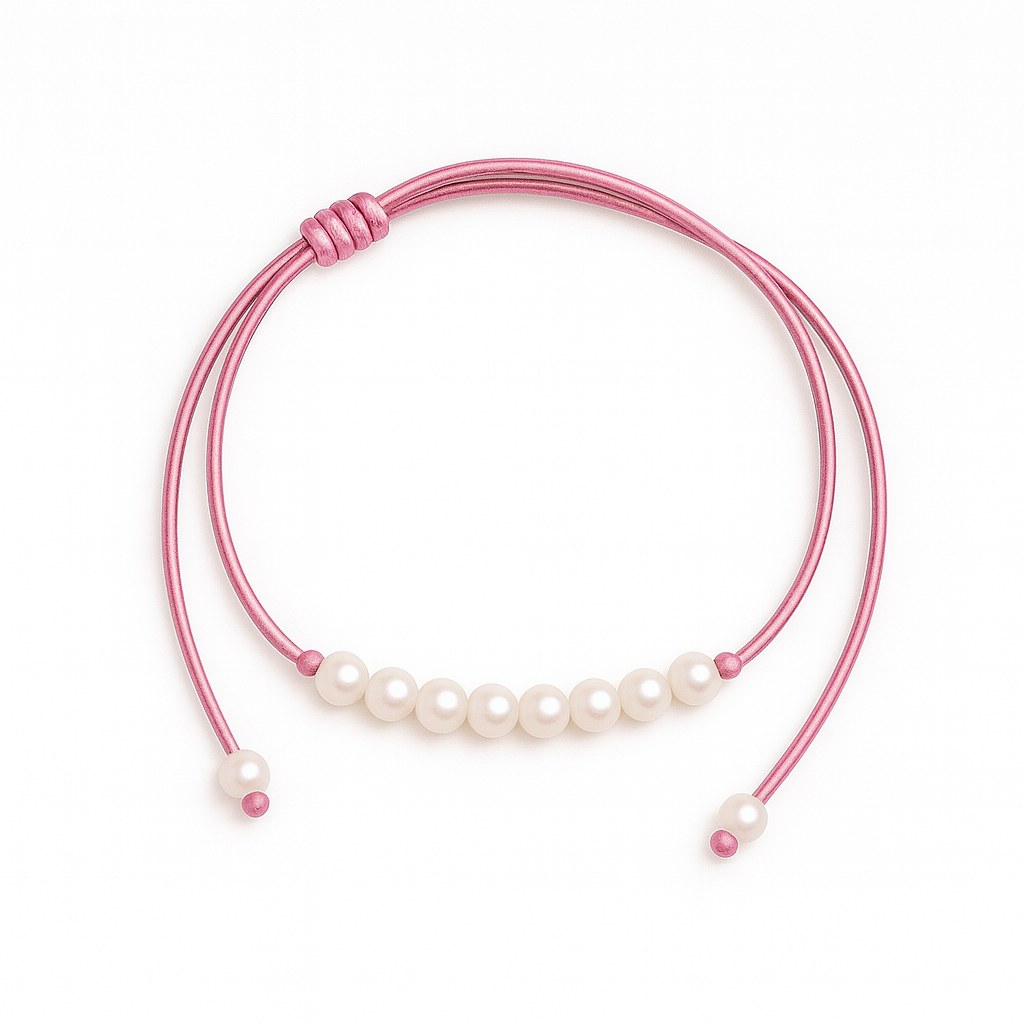 9 pearl necklace pink