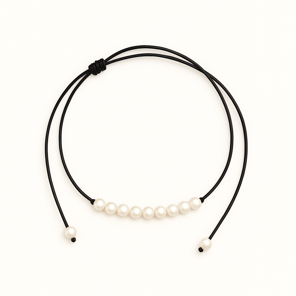 9 pearl necklace black