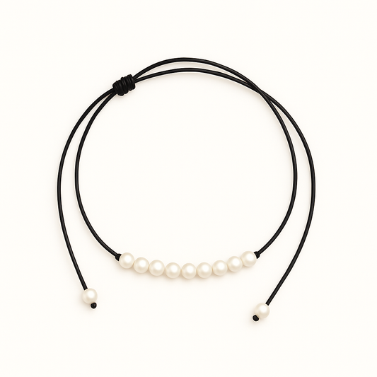 9 pearl necklace black