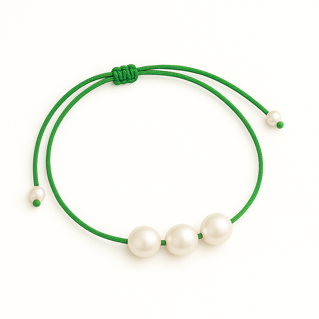 3 pearl bracelet green