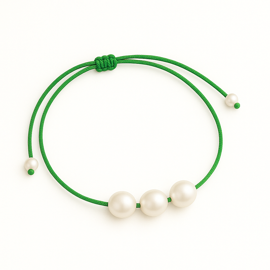 3 pearl bracelet green
